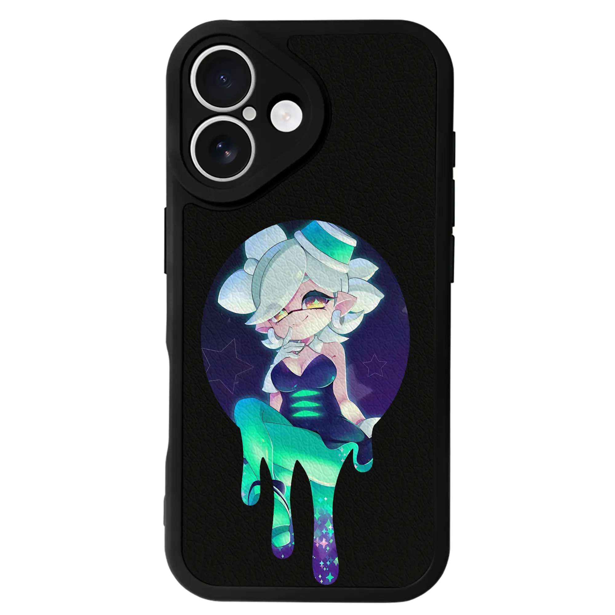 スプラトゥーン グッズ,シオカラーズ ホタル - IPhone 16シリーズ対応 ・ シリコンスマホケース ・ レザー調 ・ 高精度フィット ・ 耐衝撃 ・ ワイヤレス充電対応 ・ 精密カット